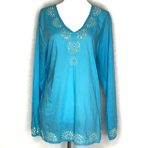 Signature Studio Tops - Signature Studio Blue Tunic Blouse Top A120306